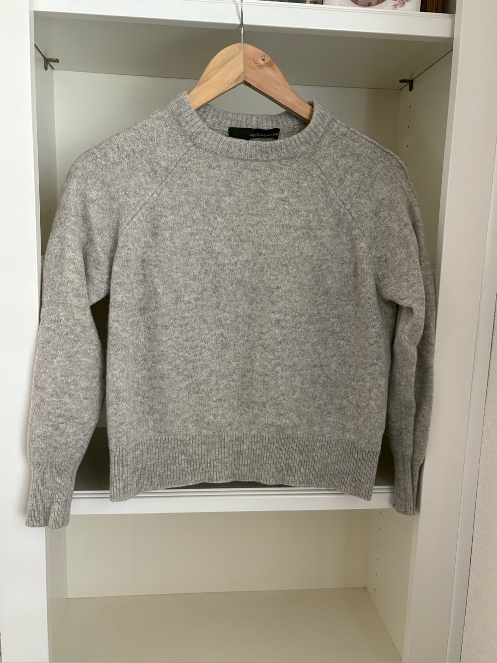 360CASHMERE 100% Cashmere Gray Crew Neck Knit Pullover Sweater Women's